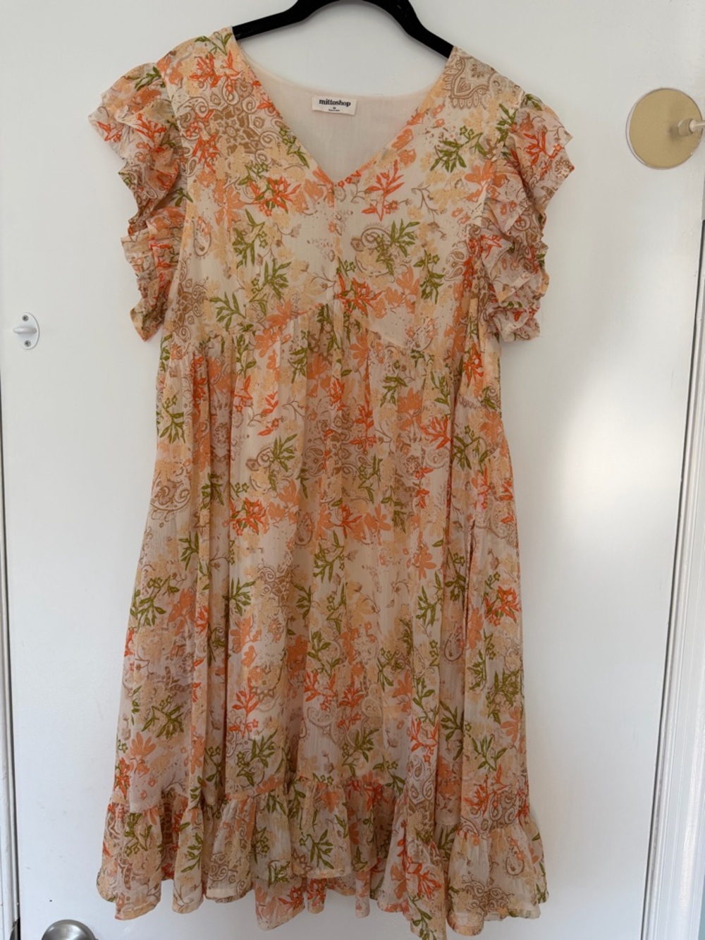 Millie Jay Floral Ruffle Sleeve Dress
Maternity size M